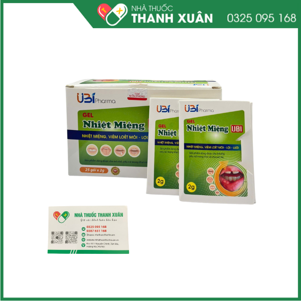 Gel nhiệt miệng Ubi giúp giảm đau,làm dịu mát khi nhiệt miệng